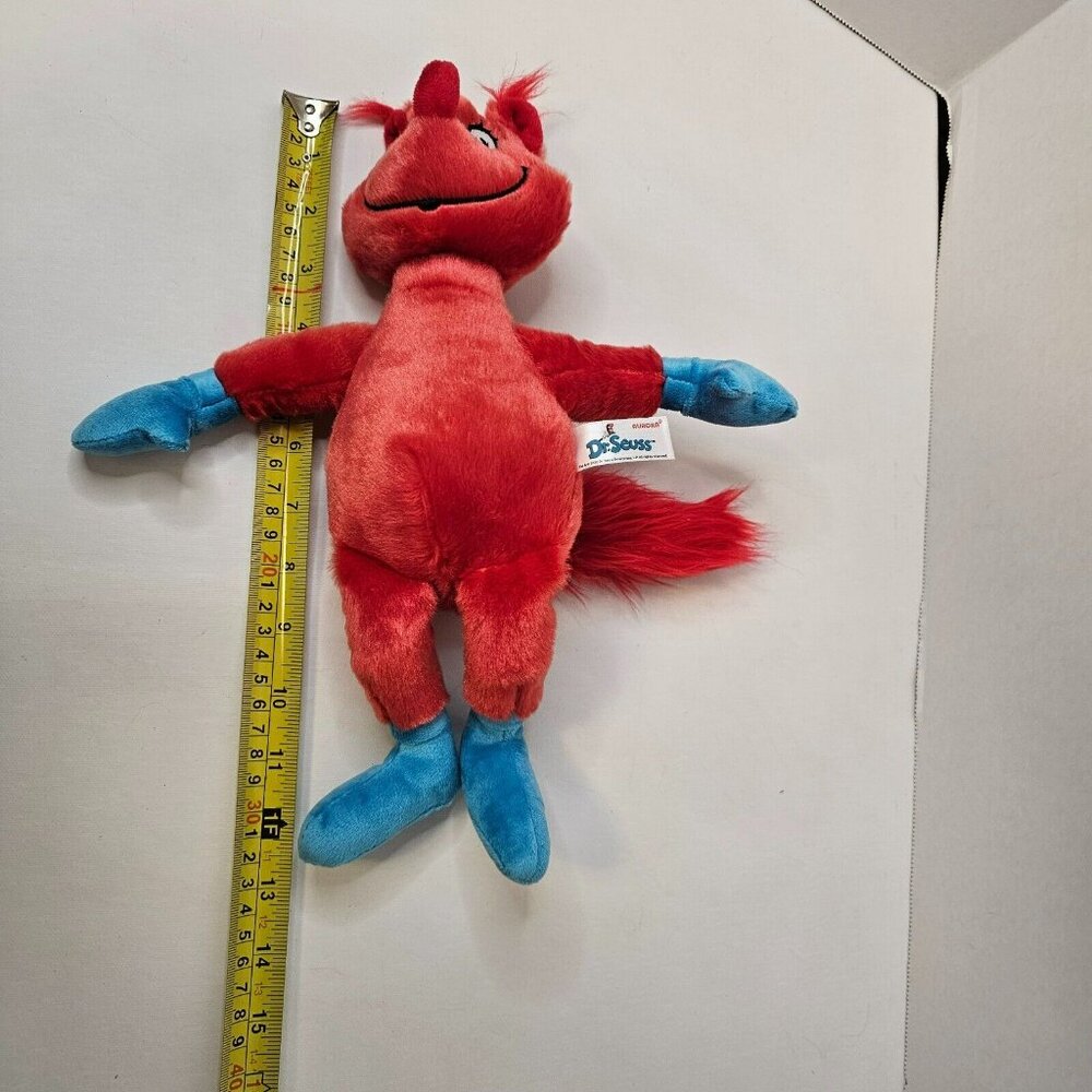 Aurora Dr. Seuss Fox In Socks Plush Red Blue Stuffed Animal Toy - Picture 9 of 10